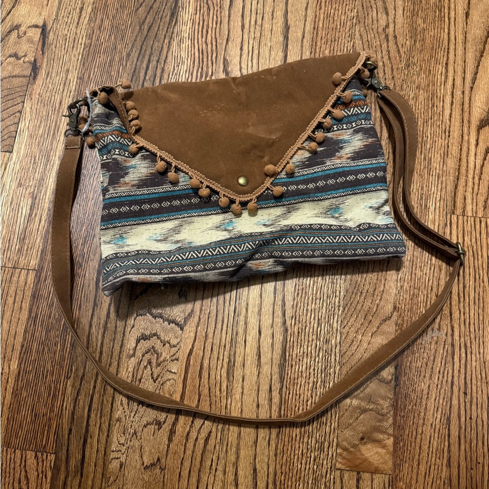 Brown and Tribal Patterned Women's Bag